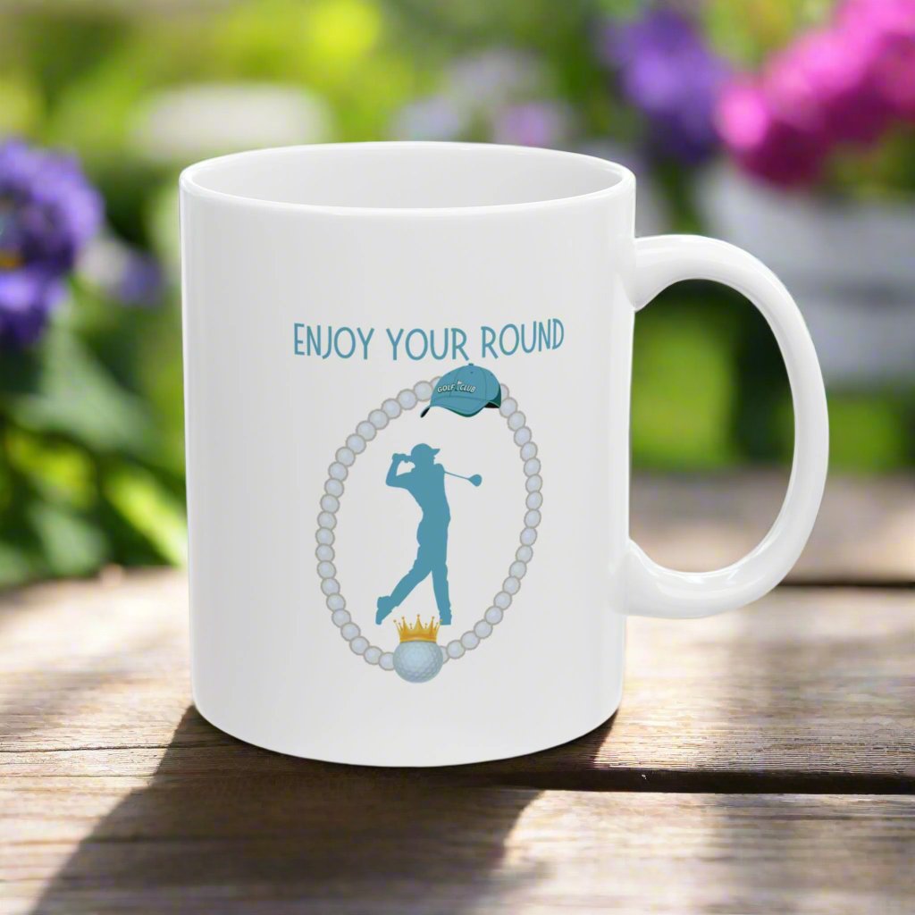 Enjoy Your Round Golf-Themed Ceramic Mug 11oz
