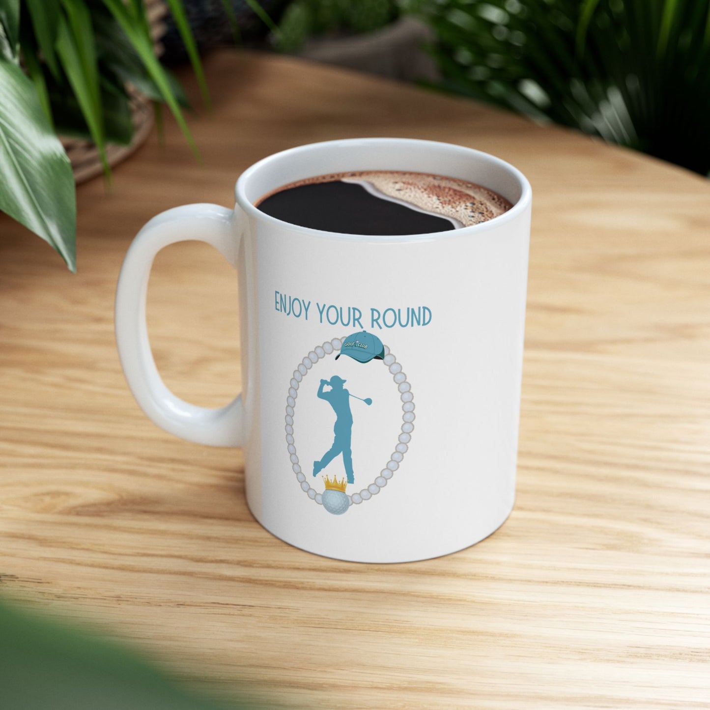 Enjoy Your Round Golf-Themed Ceramic Mug 11oz