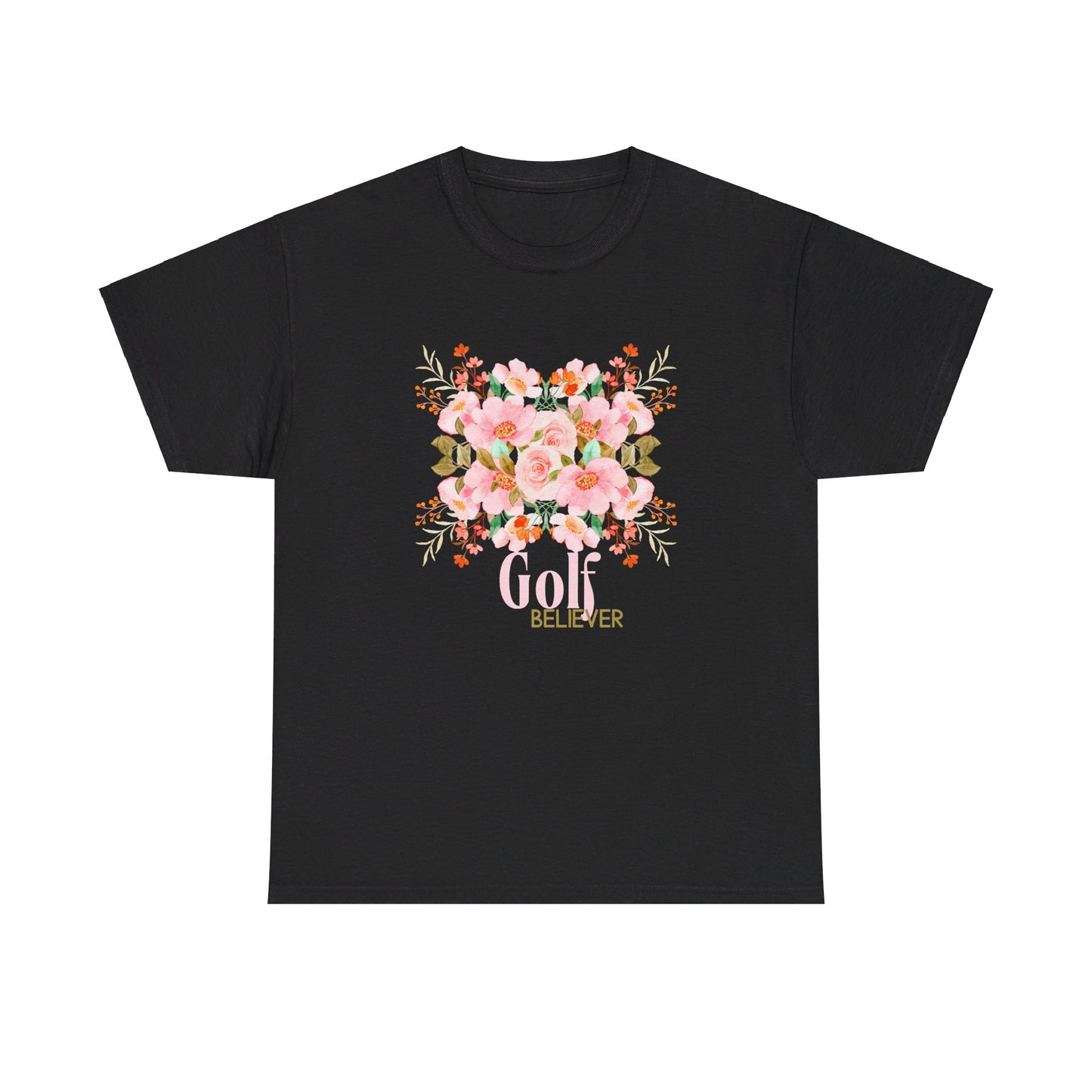 Heavy Cotton Vibrant Floral Print Golf Believer T-Shirt