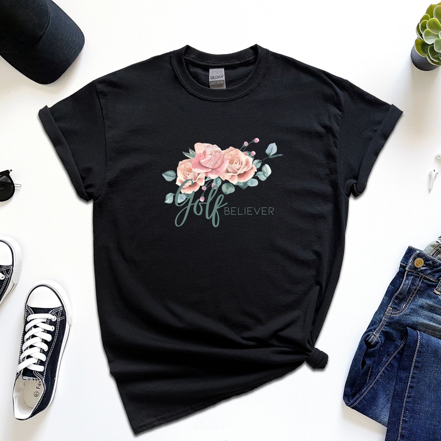 Heavy Cotton Golf Believer Tee - A Touch of Romance on the Green