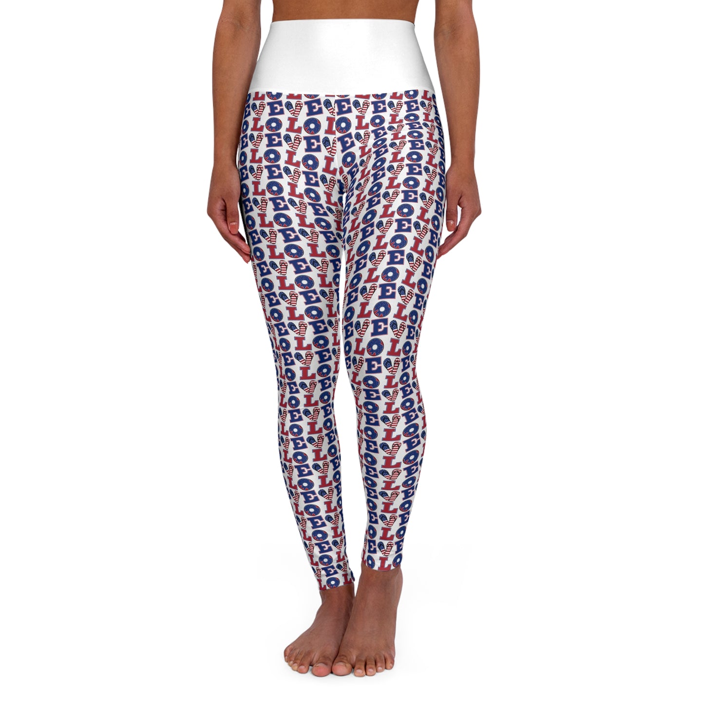 High Waisted Yoga Leggings White - LOVE Textured