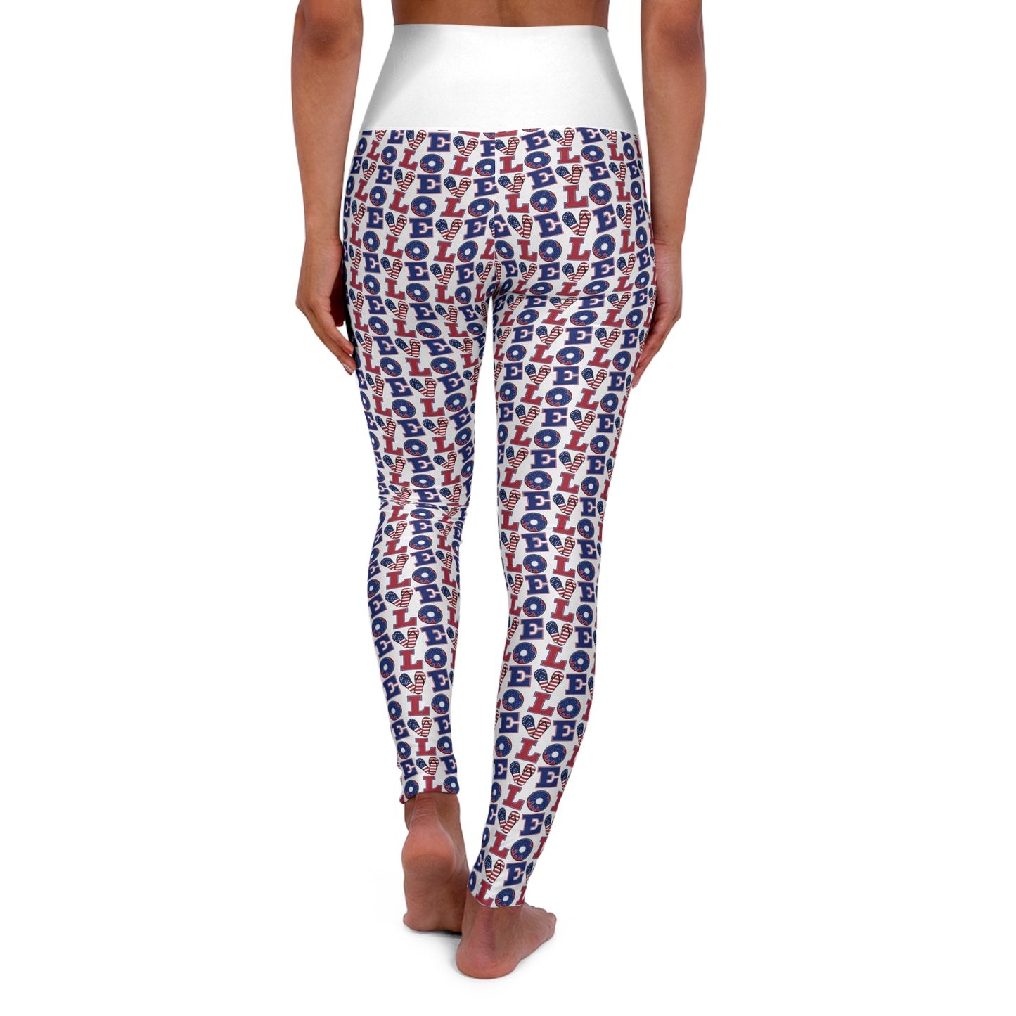 High Waisted Yoga Leggings White - LOVE Textured