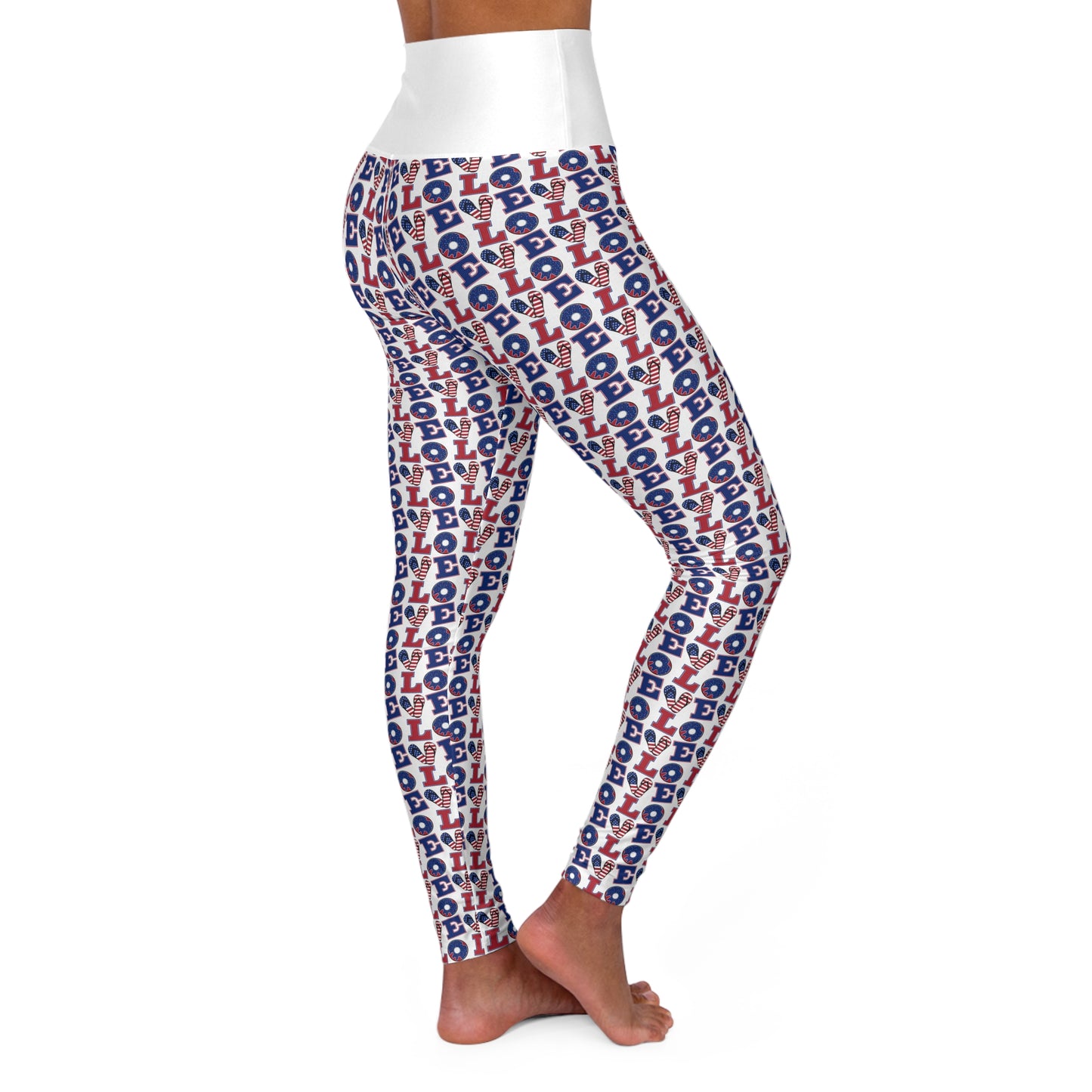 High Waisted Yoga Leggings White - LOVE Textured