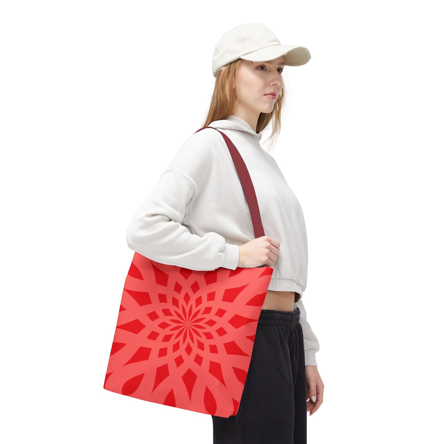 Tote Bag Mandala red-light red - Made in USA - Free Shipping