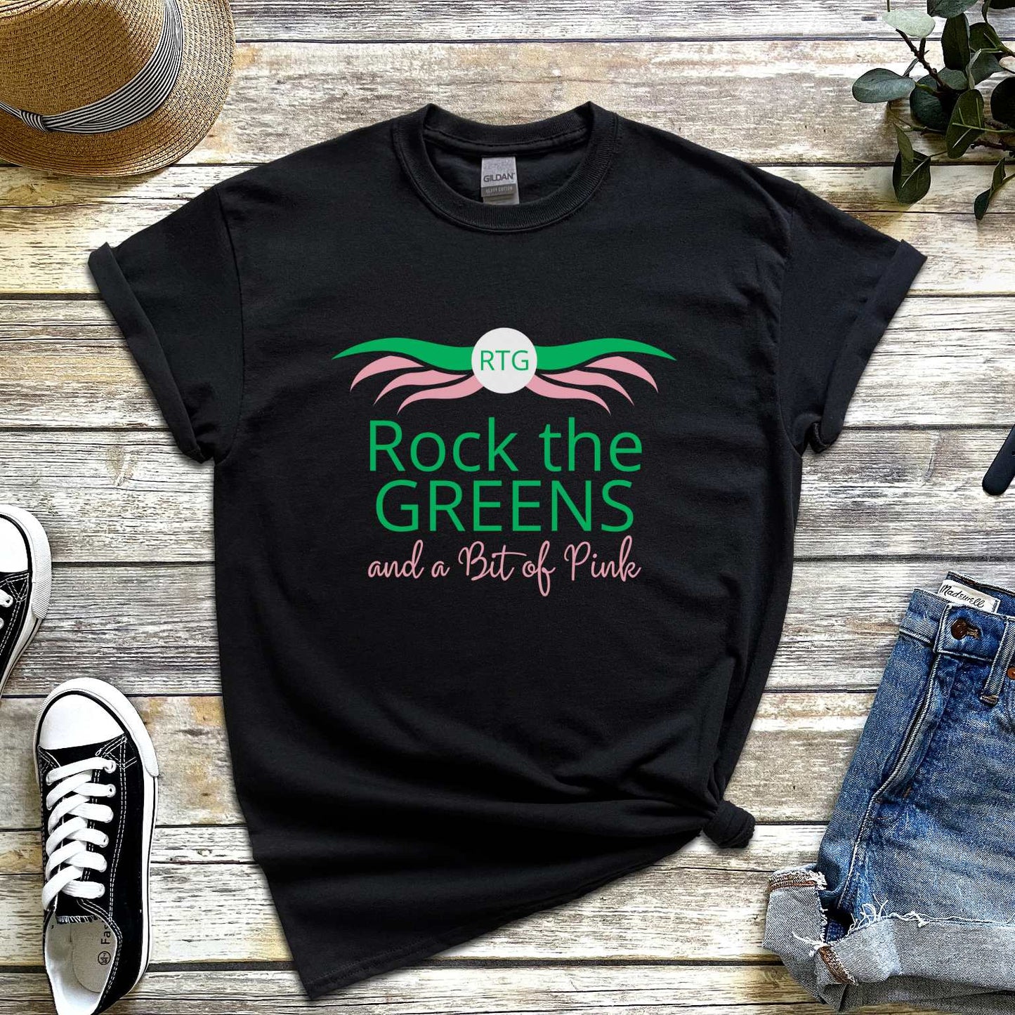 Heavy Cotton Rock the Greens and a Bit of Pink Tee