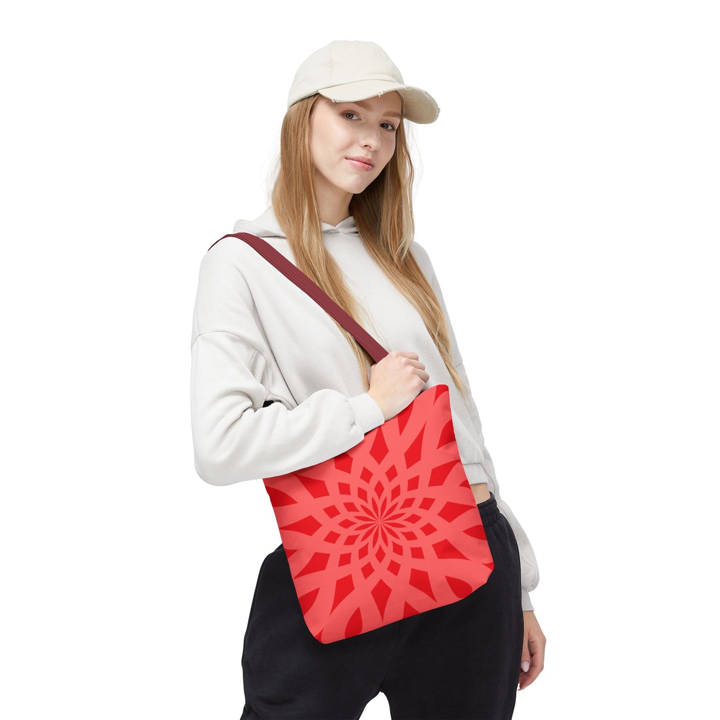 Tote Bag Mandala red-light red - Made in USA - Free Shipping