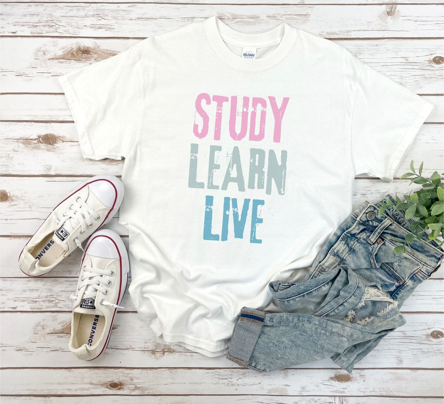 Study Learn Live Heavy Cotton T-Shirt