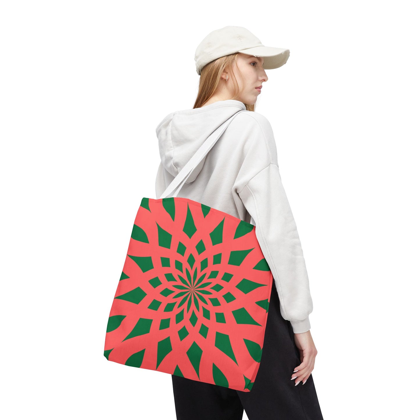 Tote Bag Mandala red-green - Made in USA - Free Shipping