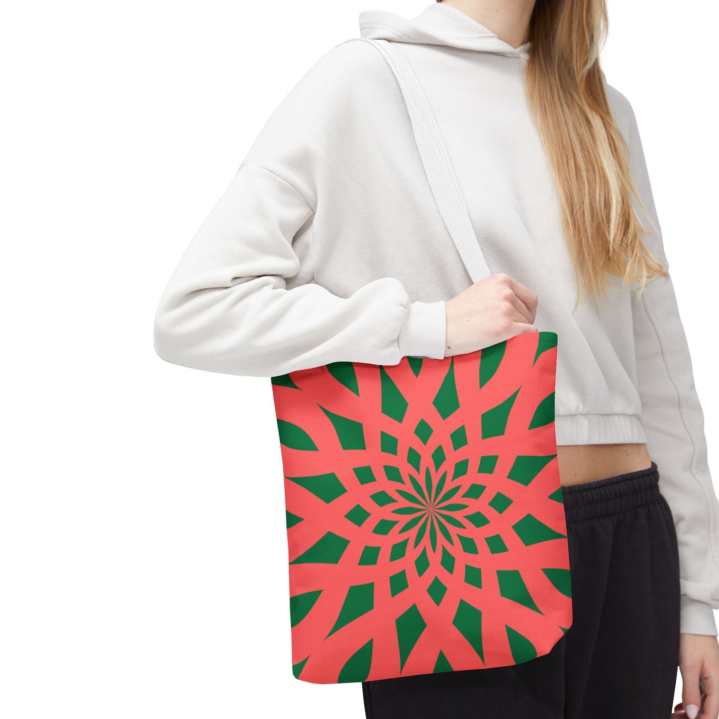 Tote Bag Mandala red-green - Made in USA - Free Shipping