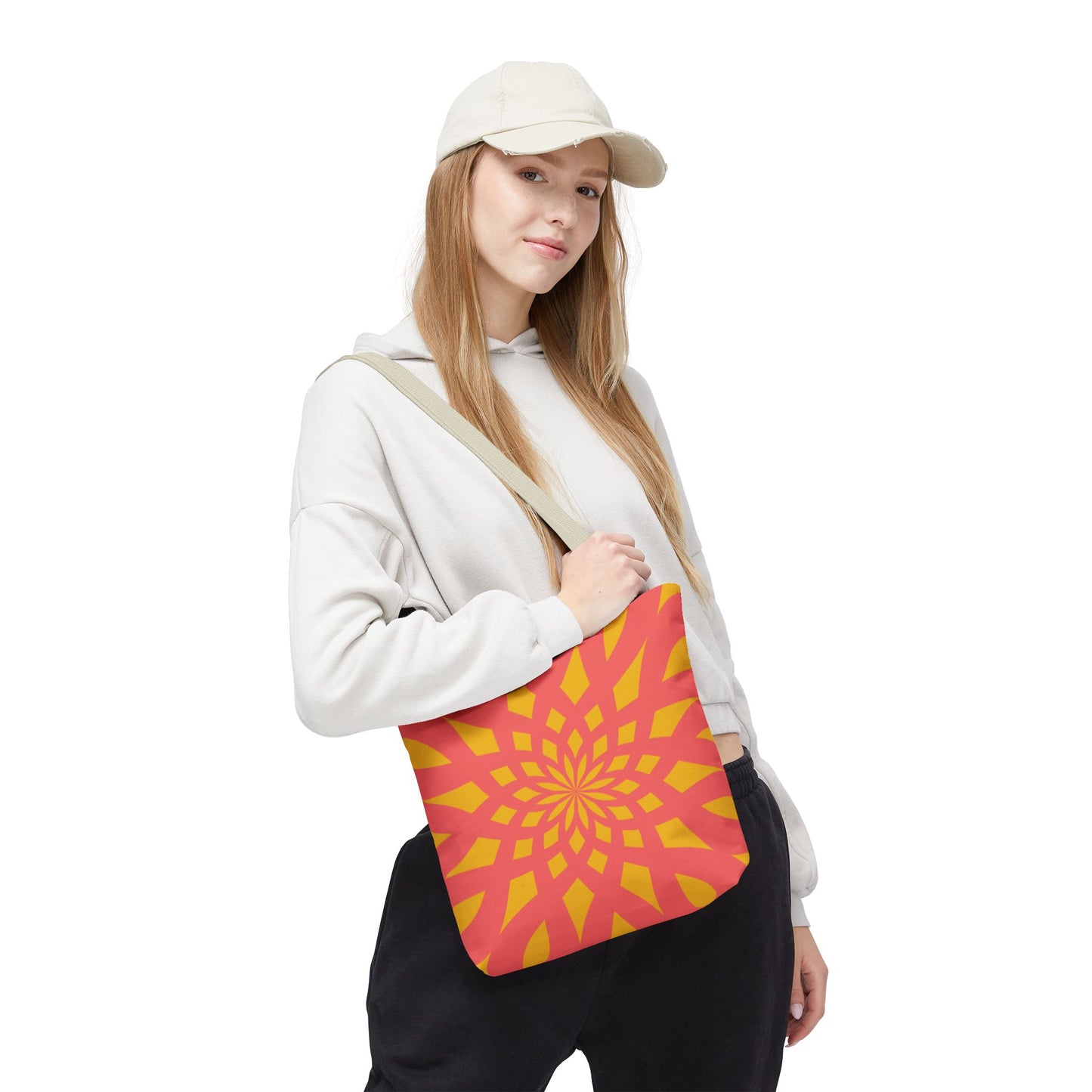 Tote Bag Mandala red-yellow - Made in USA - Free Shipping