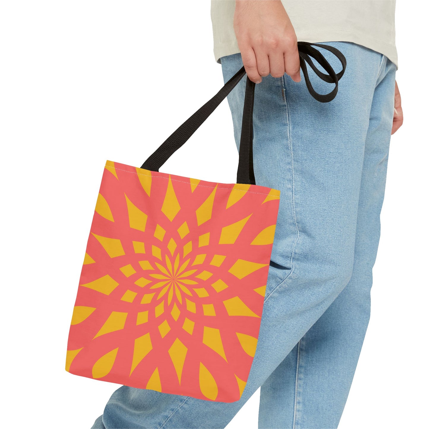 Tote Bag Mandala red-yellow - Made in USA - Free Shipping