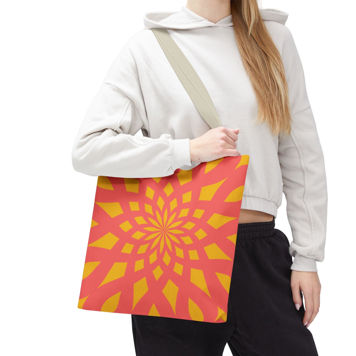 Tote Bag Mandala red-yellow - Made in USA - Free Shipping