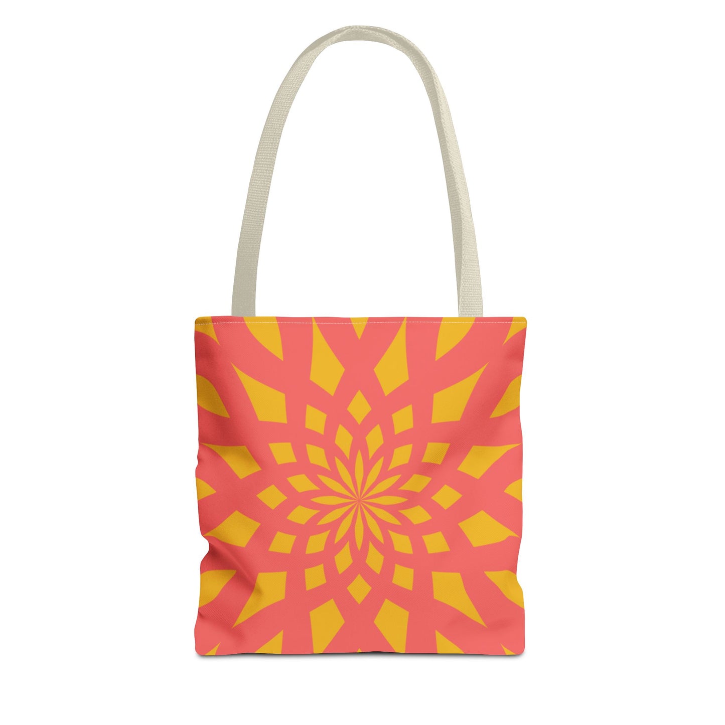 Tote Bag Mandala red-yellow - Made in USA - Free Shipping