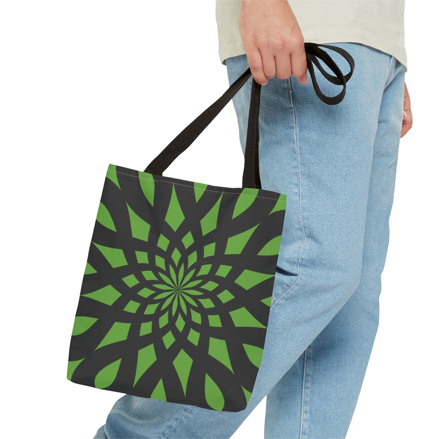 Tote Bag Mandala black-green - Made in USA - Free Shipping