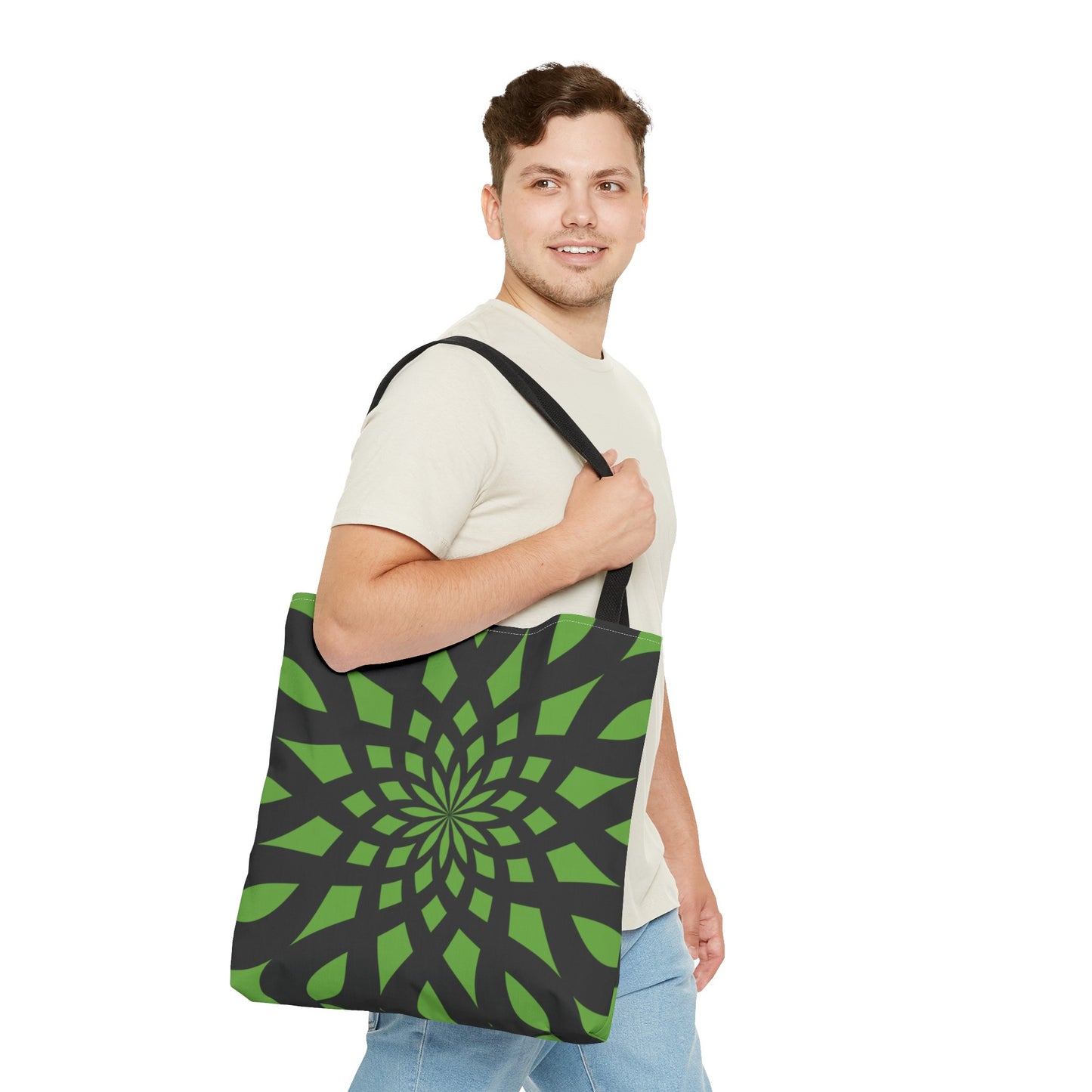 Tote Bag Mandala black-green - Made in USA - Free Shipping