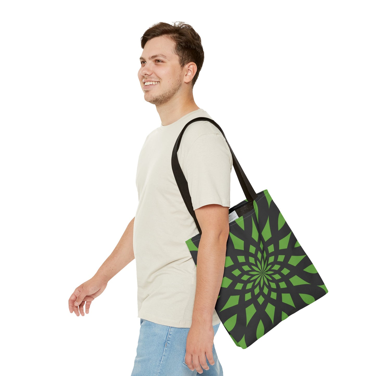 Tote Bag Mandala black-green - Made in USA - Free Shipping