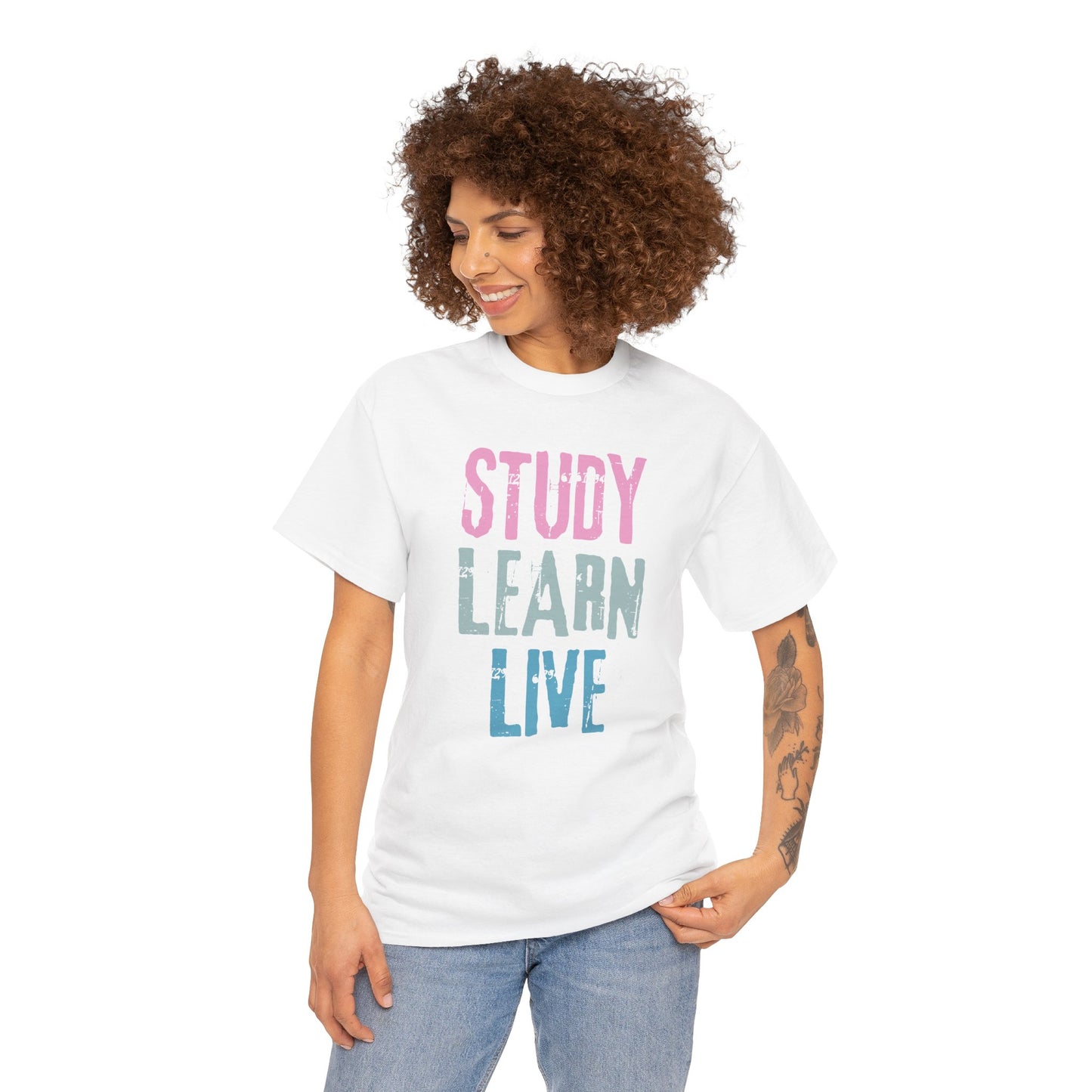 Study Learn Live Heavy Cotton T-Shirt
