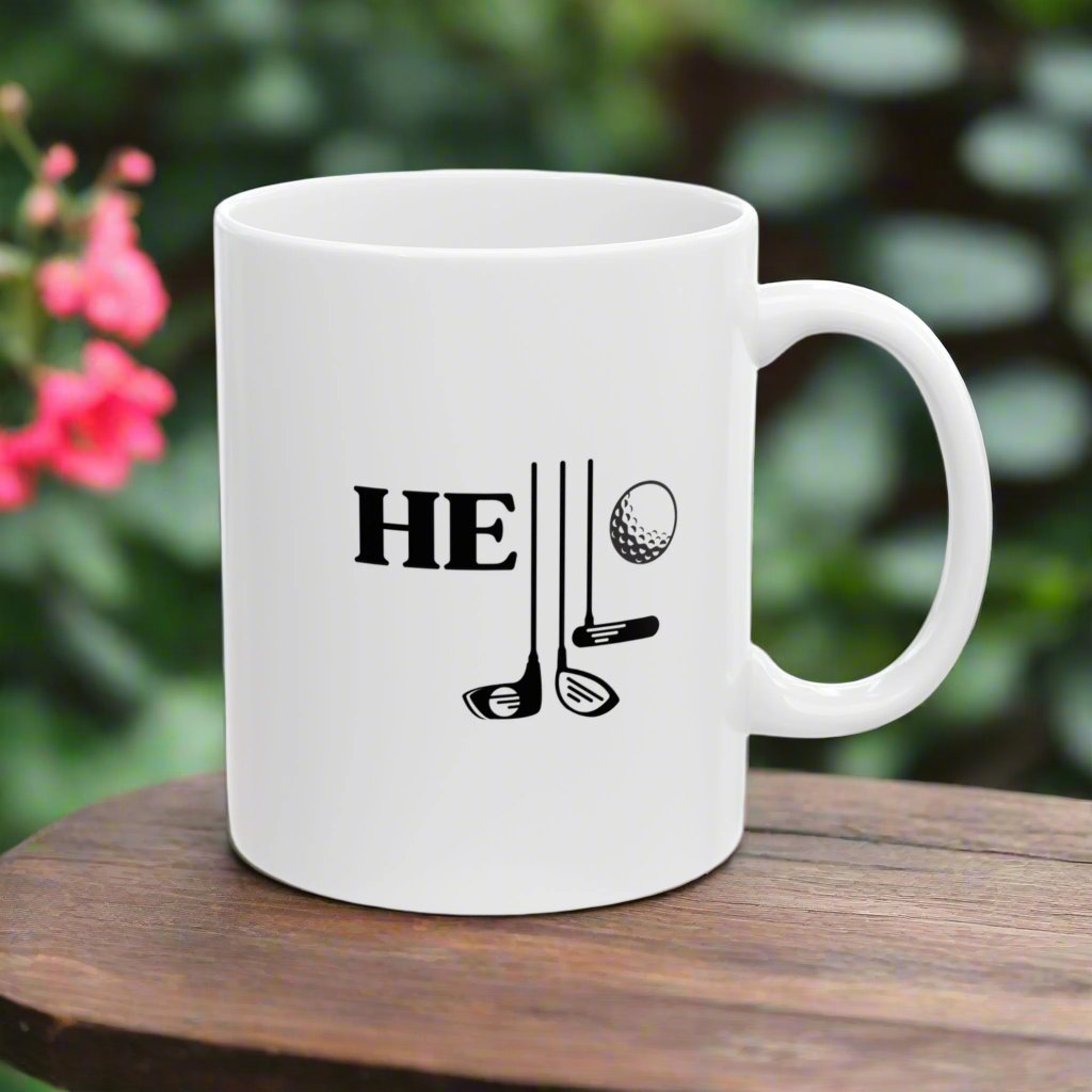 Hello Golf-themed Ceramic Mug 11oz