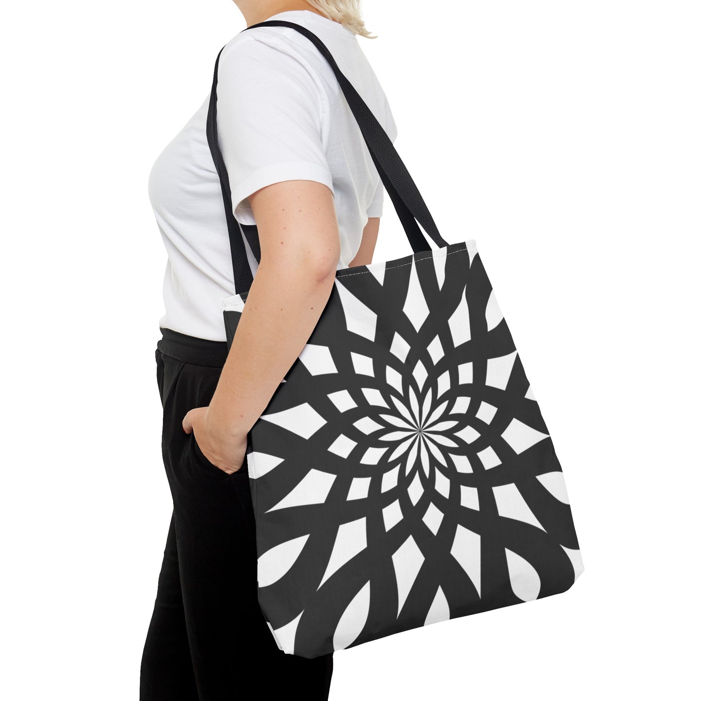Tote Bag Mandala black-white - Made in USA - Free Shipping