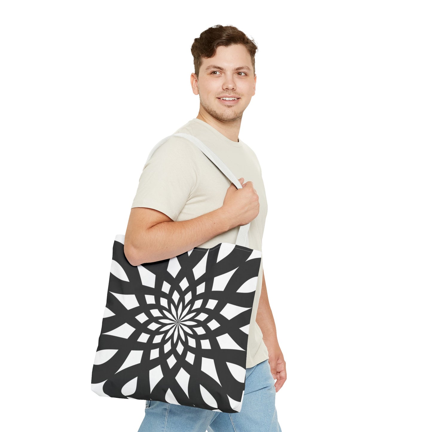 Tote Bag Mandala black-white - Made in USA - Free Shipping