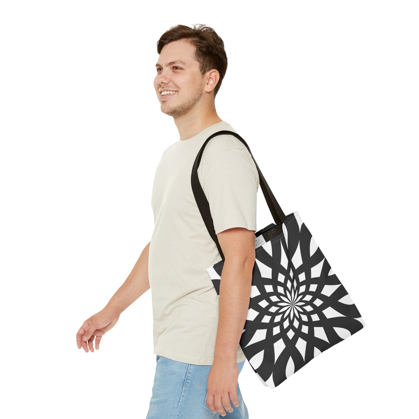 Tote Bag Mandala black-white - Made in USA - Free Shipping