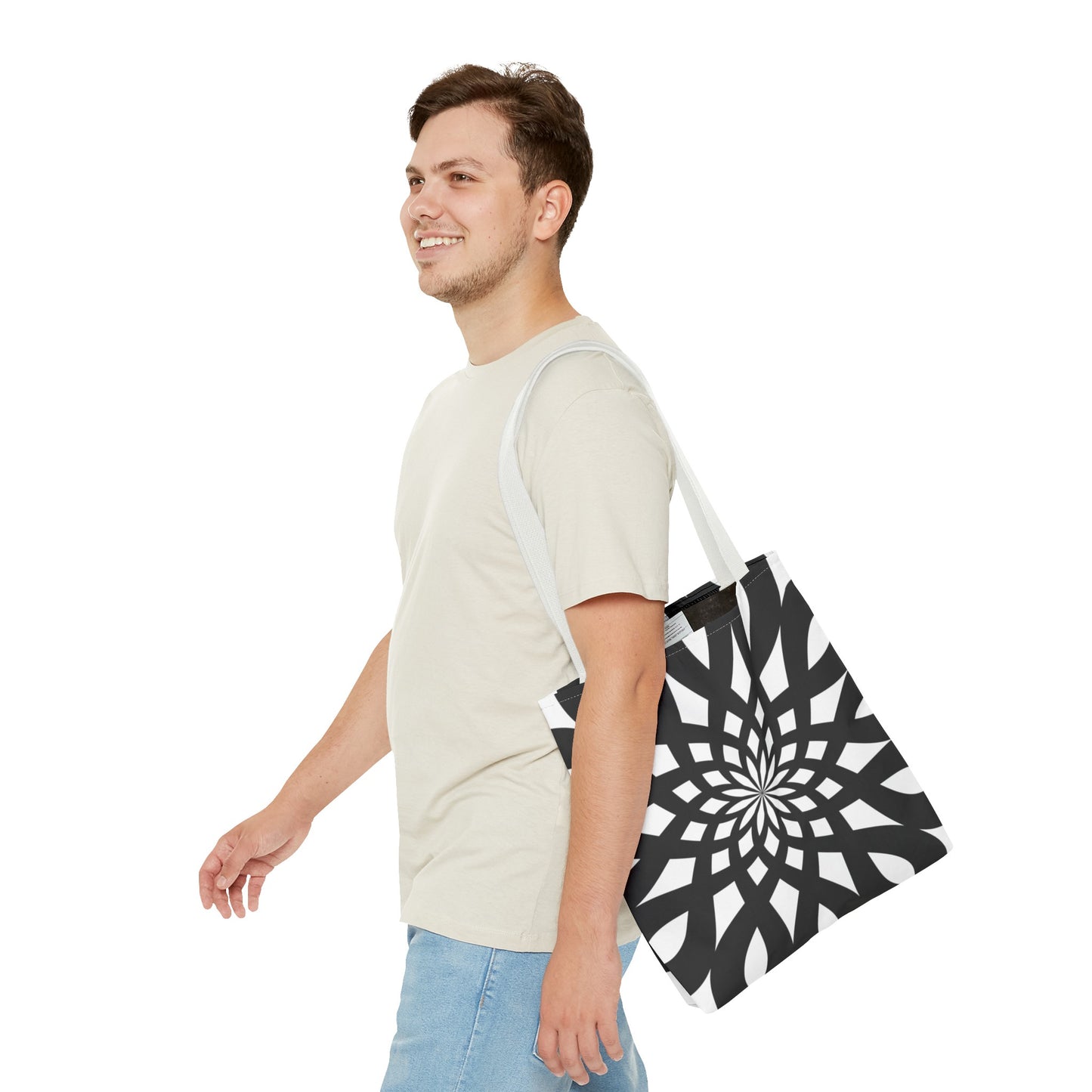 Tote Bag Mandala black-white - Made in USA - Free Shipping