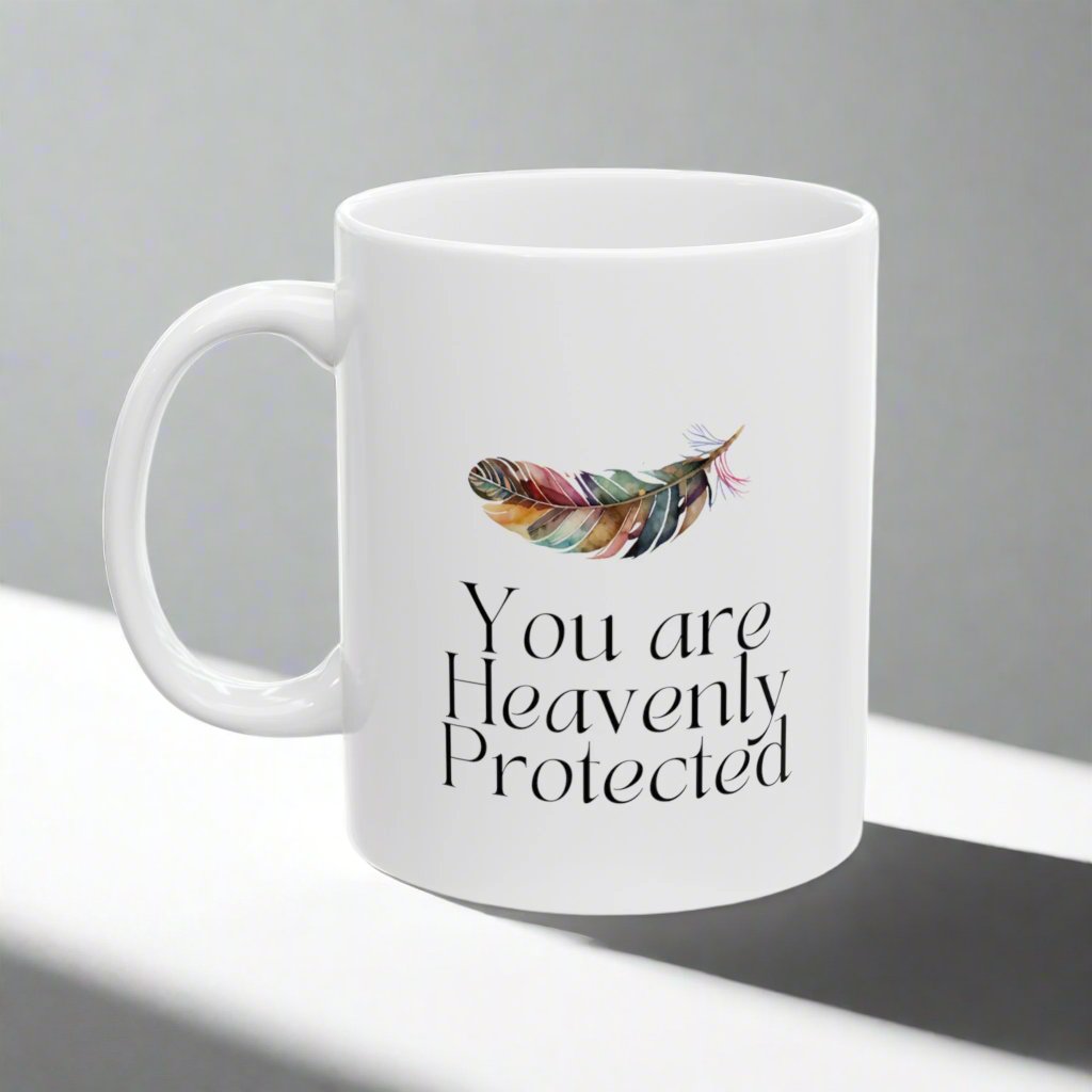 This charming ceramic mug features a cosmic design with the phrase “You Are Heavenly Protected” and on the other side of the mug "The Best Cosmic Sister". It’s the perfect gift for your sister, soul sister, whether it’s her birthday, Christmas, or just to show your appreciation. The 11 oz size is ideal for sipping your favorite hot beverages.