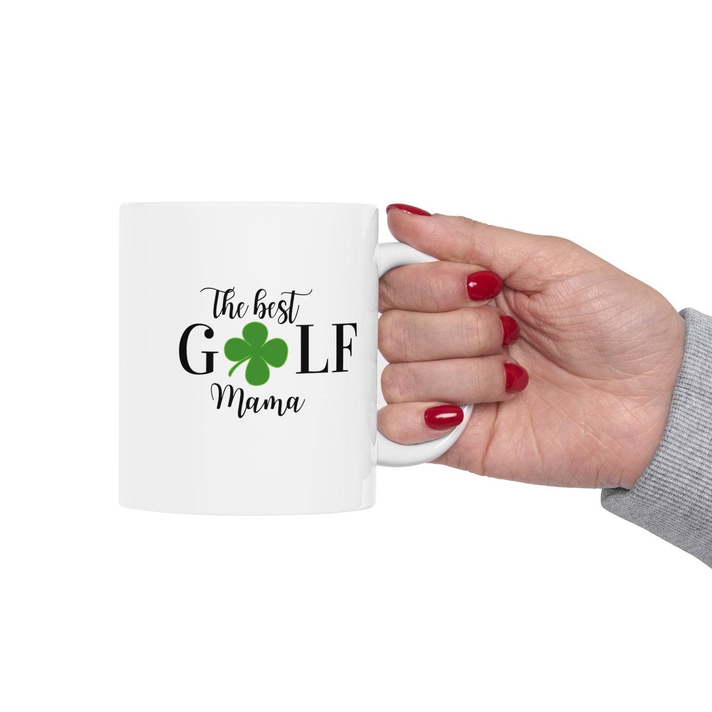 The Best Golf Mama with Four-Leaf Clover - Ceramic Mug
