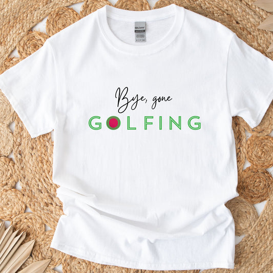 Heavy Cotton Classic Golf T-Shirt with a Hint of Magenta Bye Gone Golfing