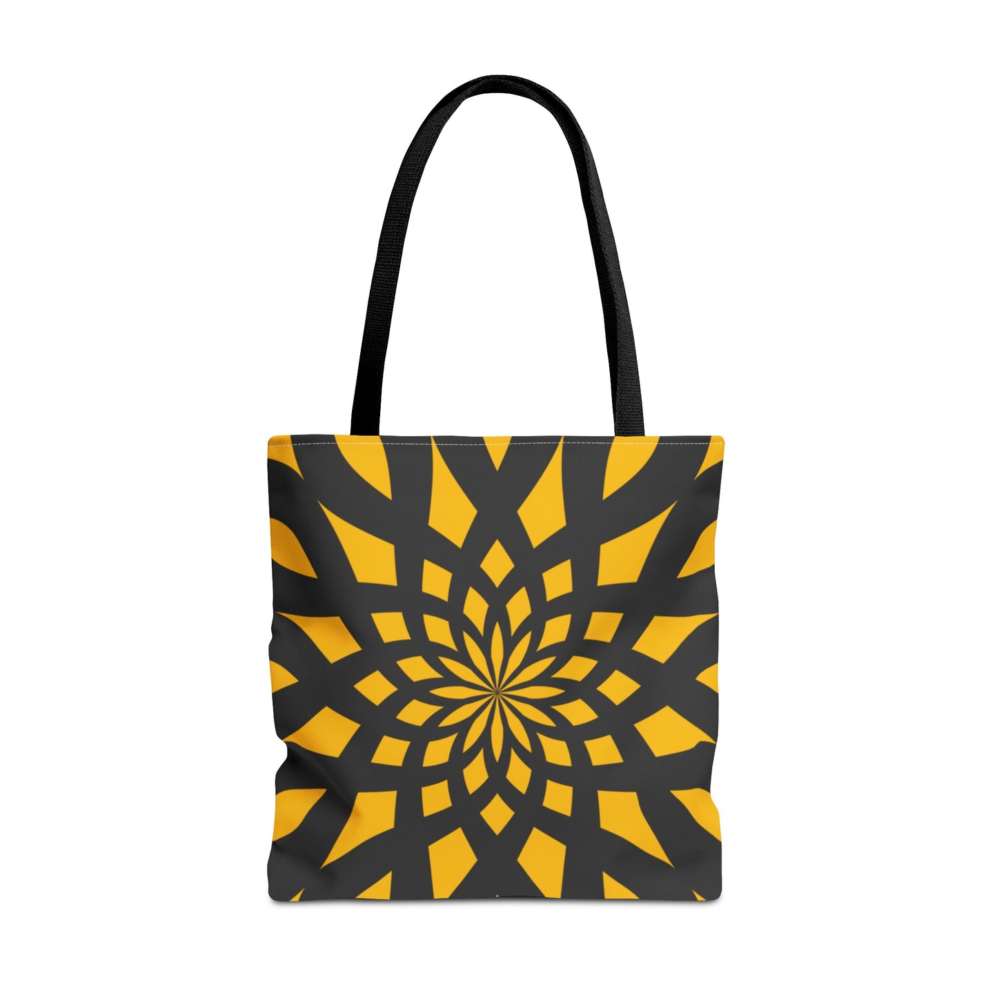 Tote Bag Mandala black-yellow - Made in USA - Free Shipping