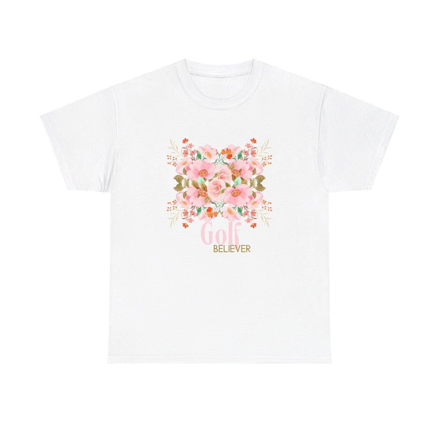 Heavy Cotton Vibrant Floral Print Golf Believer T-Shirt