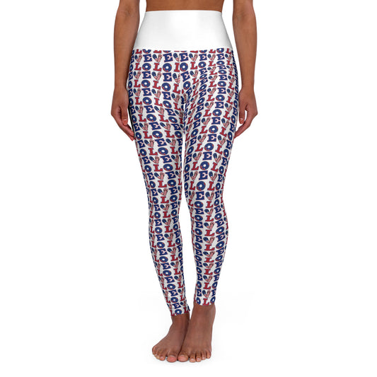 High Waisted Yoga Leggings White - LOVE Textured