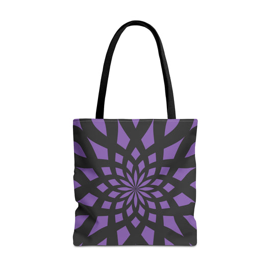 Tote Bag Mandala black-light purple - Made in USA - Free Shipping