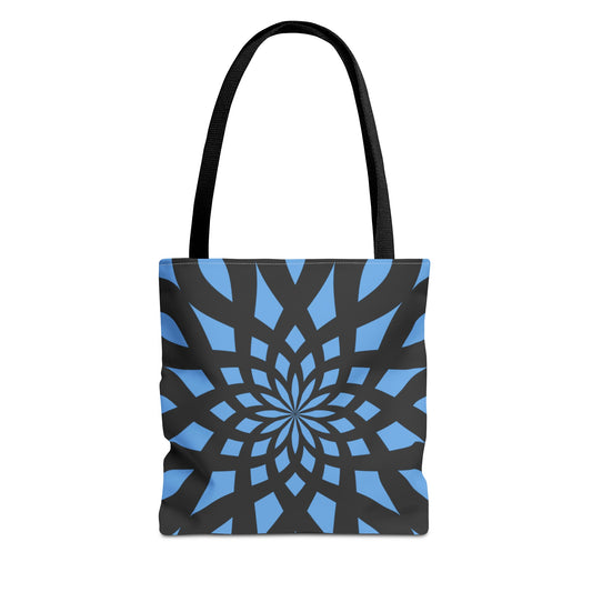 Tote Bag Mandala black-light blue - Made in USA - Free Shipping