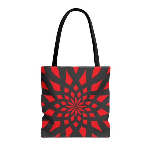 Mandala Black and Red Tote Bag - Made in USA - Free Shipping