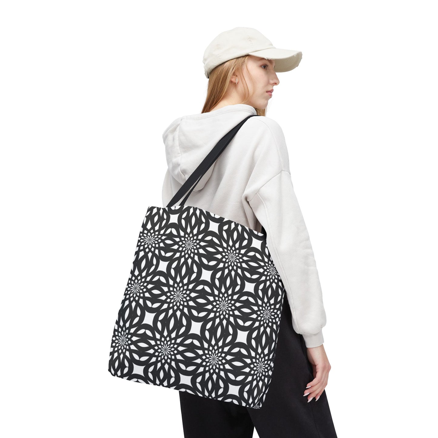 Tote Bag Mandala black and white - Made in USA - Free Shipping
