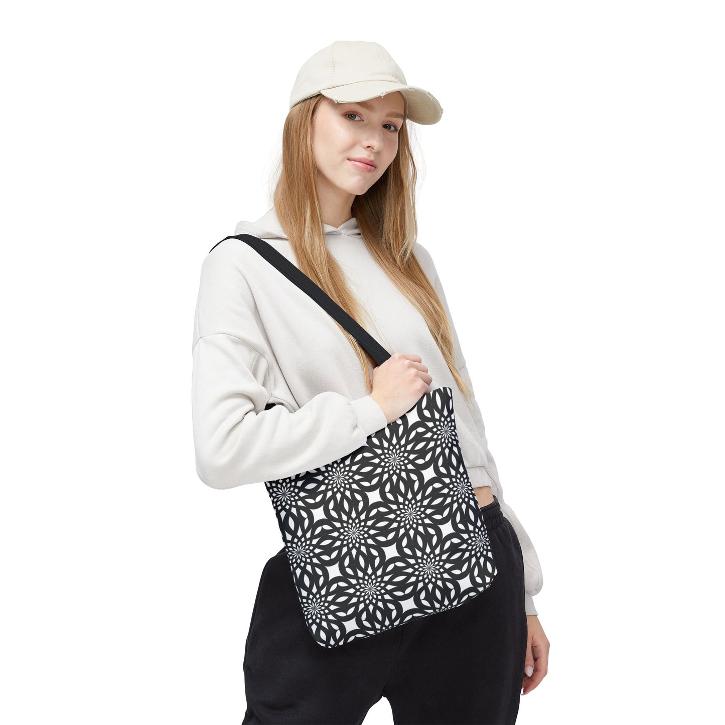 Tote Bag Mandala black and white - Made in USA - Free Shipping