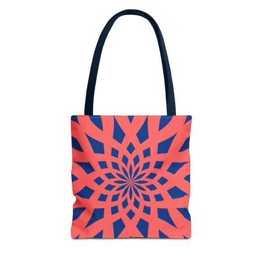 Tote Bag Mandala red-dark blue - Made in USA - Free Shipping