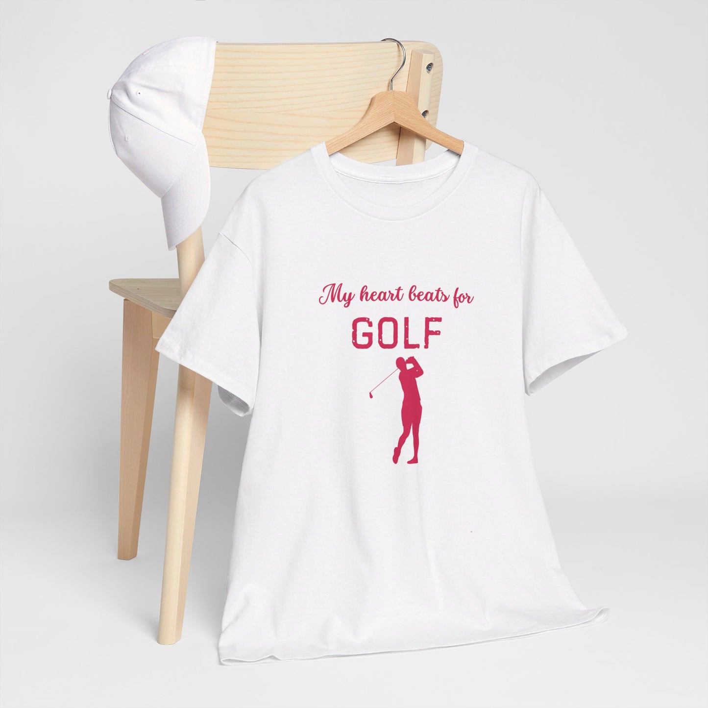My Heart Beats for Golf Heavy Cotton Tee