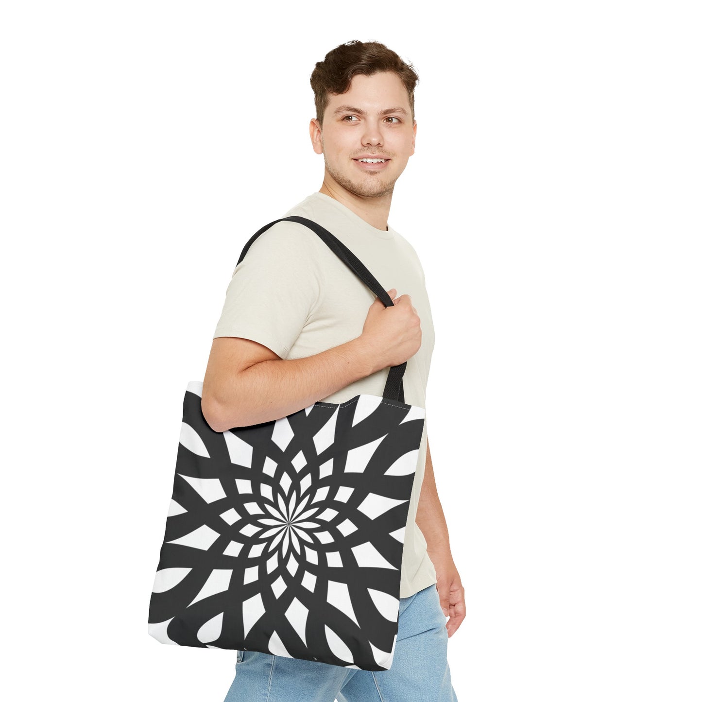 Tote Bag Mandala black-white - Made in USA - Free Shipping