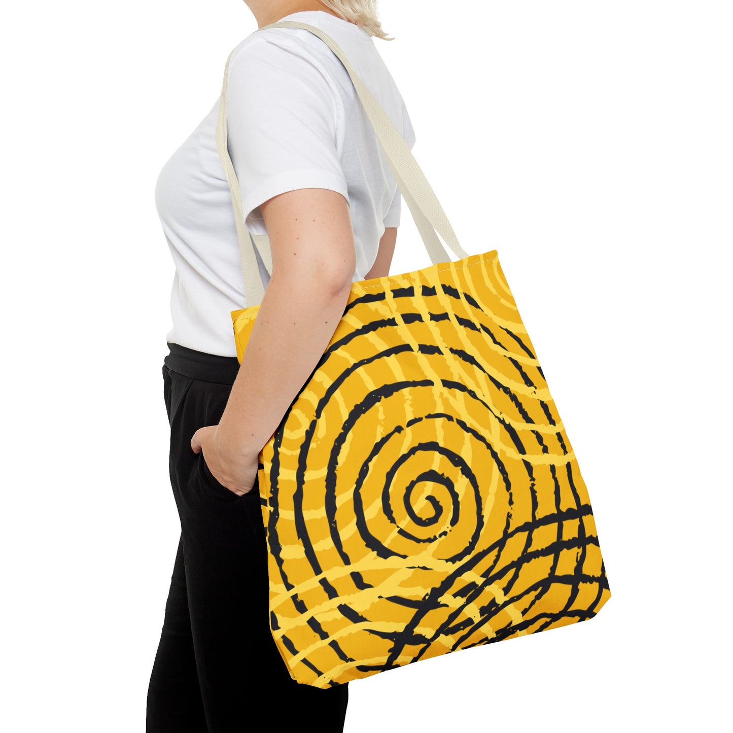 Tote Bag Spiral Yellow - Made in USA - Free Shipping