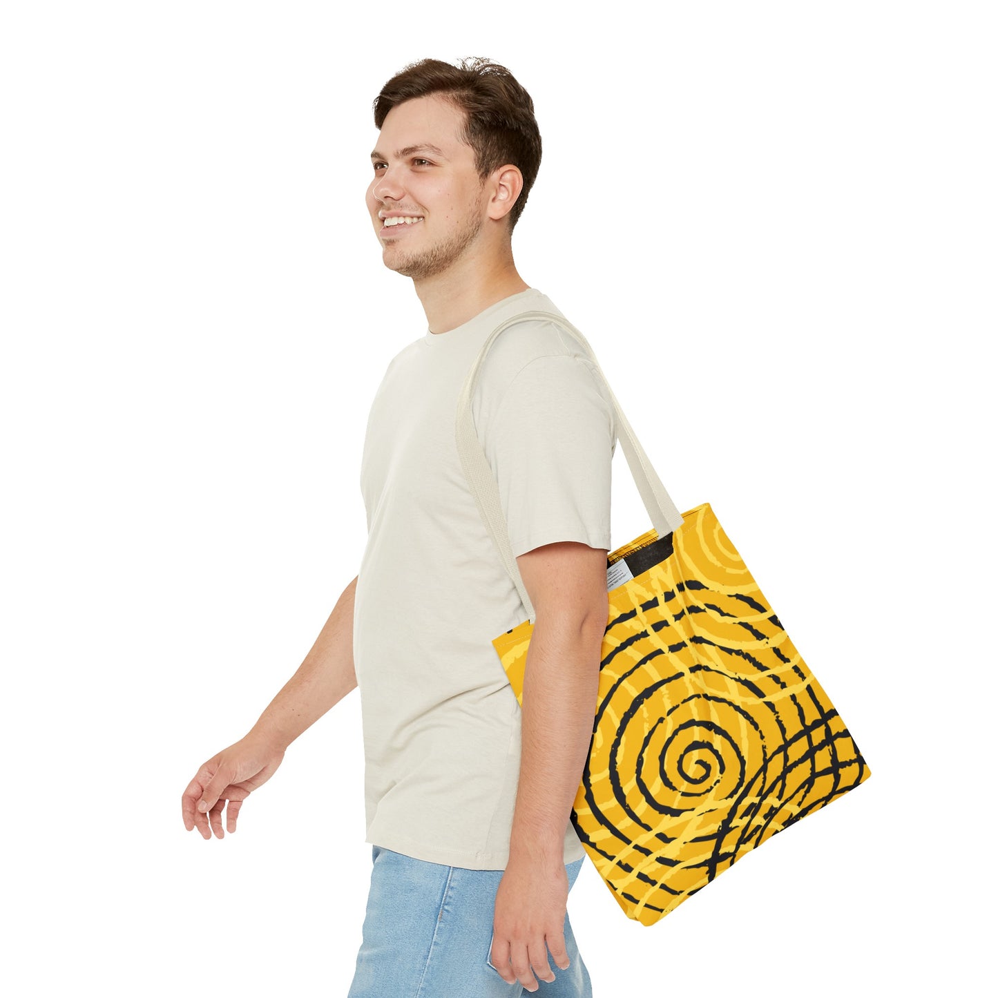 Tote Bag Spiral Yellow - Made in USA - Free Shipping