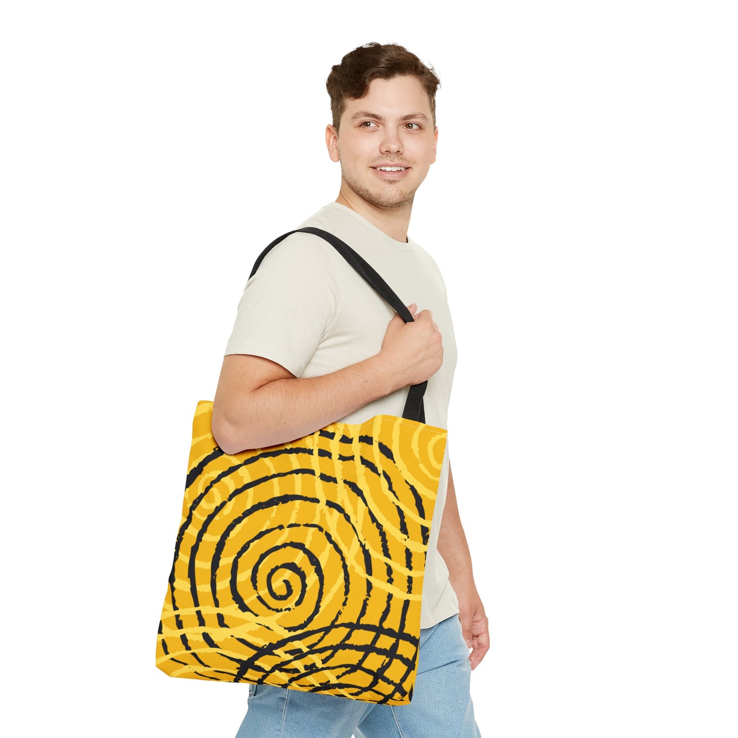 Tote Bag Spiral Yellow - Made in USA - Free Shipping