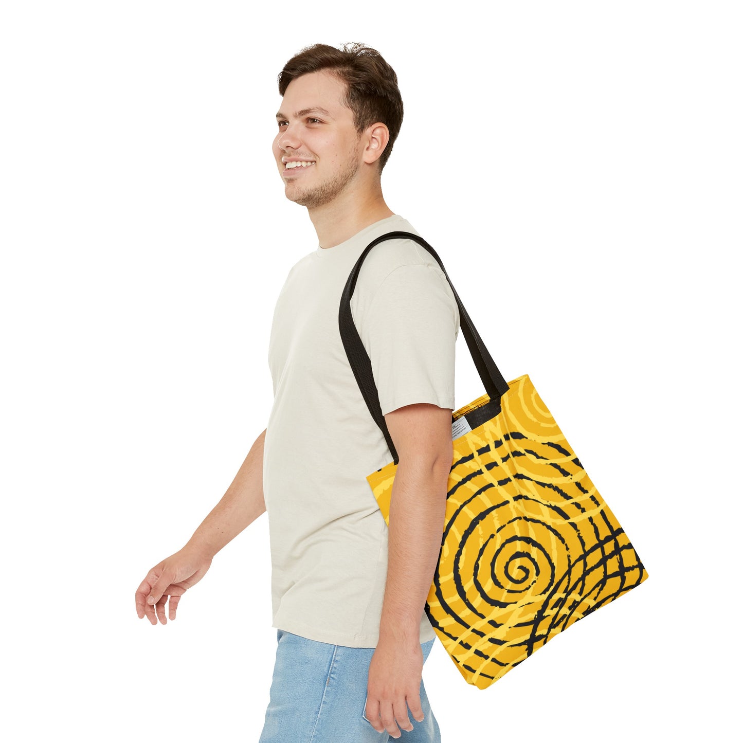 Tote Bag Spiral Yellow - Made in USA - Free Shipping
