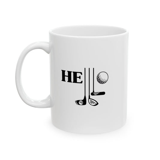 Hello Golf-themed Ceramic Mug 11oz