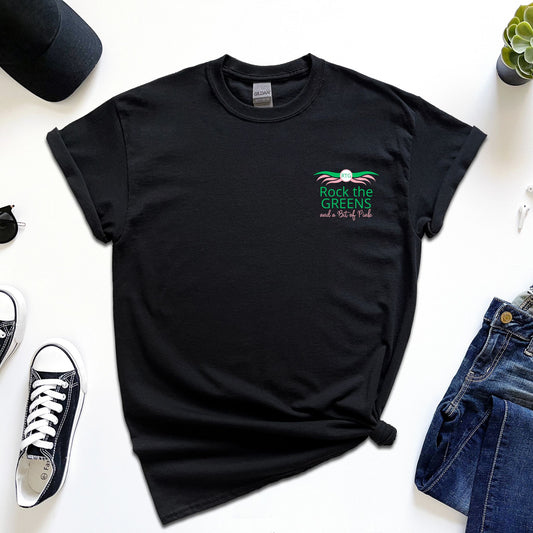 Heavy Cotton Tee - Rock the Greens and a Bit of Pink