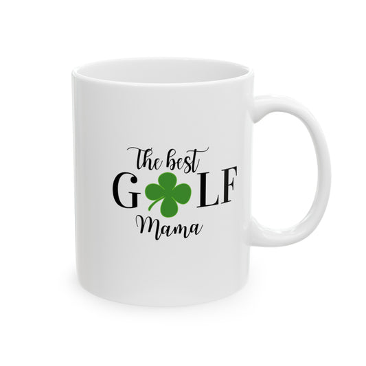 The Best Golf Mama with Four-Leaf Clover - Ceramic Mug