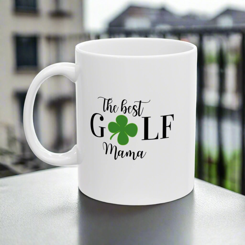 The Best Golf Mama with Four-Leaf Clover - Ceramic Mug
